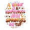 A donut is a Happiness with sprinkles on top - funny pun lettering phrase. Donuts and sweets themed design