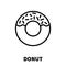 Donut icon or logo in modern line style.