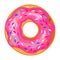 Donut icon, round sweet colorful pastry doughnut