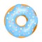 Donut icon, sweet doughnut tasty pastry with frosting