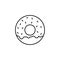 Donut line icon, food drink elements
