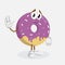 Donut mascot and background goodbye pose