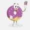 Donut mascot and background with selfie pose