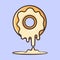 Donut melted illustration with outline Premium Vector.