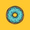 Donut with mint glaze. donut icon