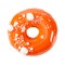Donut with orange glossy mirror glaze