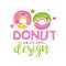 Donut original logo design, emblem for confectionery, restaurant, bar, cafe, menu, sweet shop vector Illustration on a