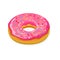 Donut with pink glaze.