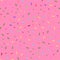 Donut Pink Texture. Glaze and Colored Sprinkles Seamless Pattern