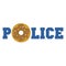 Donut police cartoon funny isolated vector