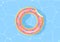 Donut pool float. Water texture. Vector illustration. Pool water