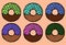 Donut retro style clip art