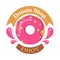 Donut Shop Logo Icon Enjoy. Tasty Glazing. Vector