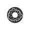 Donut silhouette glyph fast food vector icon