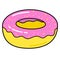 Donut, sweet icon. Line art. White background. Social media icon. Business concept. Sign, symbol, web element.