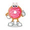 Donut thumbs up mascot vector cartoon illustration