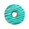 Donut turquoise color with white stripes