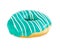 Donut turquoise color with white stripes