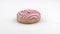 Donut on a white background. Sweet pastries with pink frosting.