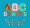 Donuts ABC. pie alphabet. Baked in oil letters. icing and sprinkling. Edible typography. Food lettering. Doughnut font