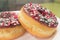 Donuts with Christmas Sprinkles Closeup