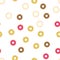 Donuts with colored glaze on pattern background. Pattern donuts with chocolate and fruit glaze. Donut pattern on white