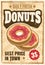 Donuts colored vintage advertising poster