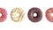 Donuts colorful animation isolated on a white background