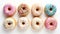 Donuts Colorful Two Rows of Four