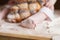 Donuts on the kitchen table, kitchen still life, rich breakfast