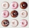 Donuts set Vector realistic. Delicious detailed desserts