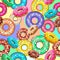 Donuts Sweet Treats Party Seamsless Pattern Vector Design