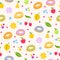 Donuts tasty coockie seeamless pattern vector background