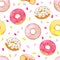 Donuts vector seamless pattern