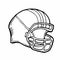 Doodle American Football helmet Icon. Vector Rugby Helmet sketch