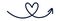 Doodle arrow heart shape flat icon Line points direction