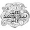 Doodle art design with typography of anti corruption day with floral design concept