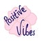 Doodle Art Inspiration: Positive Vibes Lettering in Vector with Flower Accents for Creative Designs