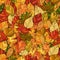 Doodle autumn leaves seamless pattern