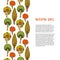 Doodle autumn trees border. Hand drawn template