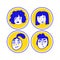 Doodle avatars. Vector user avatars in trendy hand drawn style.