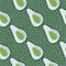 Doodle avocado seamless pattern. Hand drawn botanical backdrop