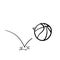 Doodle basketball handdrawn illustration cartoon style vector