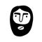 Doodle bearded face solated on white background