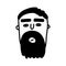 Doodle bearded man. Male cute Vector portrait