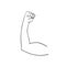 Doodle Biceps vector isolated emoji gesture flat illustration. Muscle emoticon cartoon