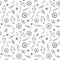 Doodle bicycle parts seamless pattern