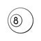 Doodle of billiard ball number eight