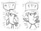 Doodle birds with bubbles - emotion shock, joy, embarrassment, h