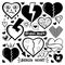 Doodle Broken Heart element collection